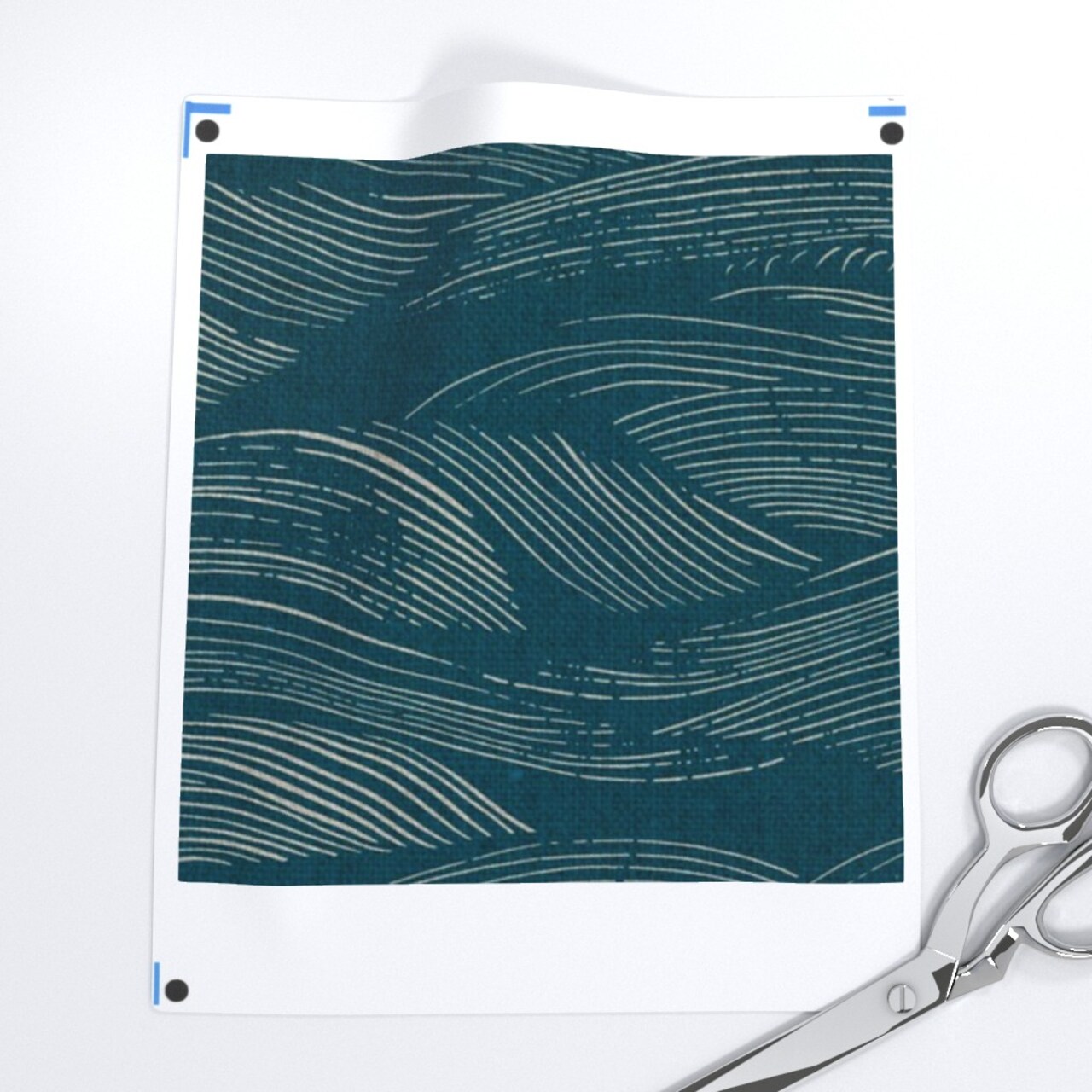 Blue Waves Abstract Water Sea Ocean Marine Teal Custom Removable Wallpaper by Spoonflower Peel & Stick Wallpaper 2FT Wide